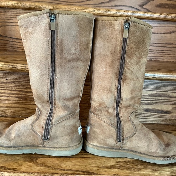 Ugg Leather Sheepskin Lined Boots Size 7 - Picture 6 of 13
